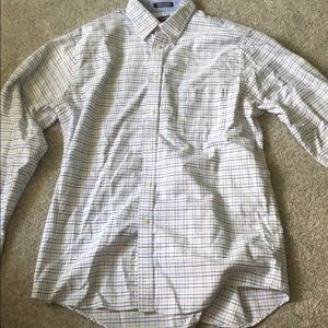 Chaps men’s dress shirt, white with plaid pattern
